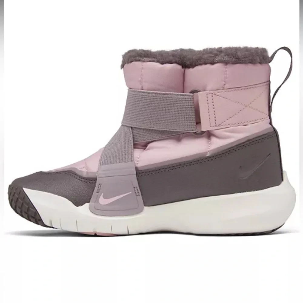 Nike Flex Advance Girls Winter Boots Pink Gray Size 1.5Y Like New